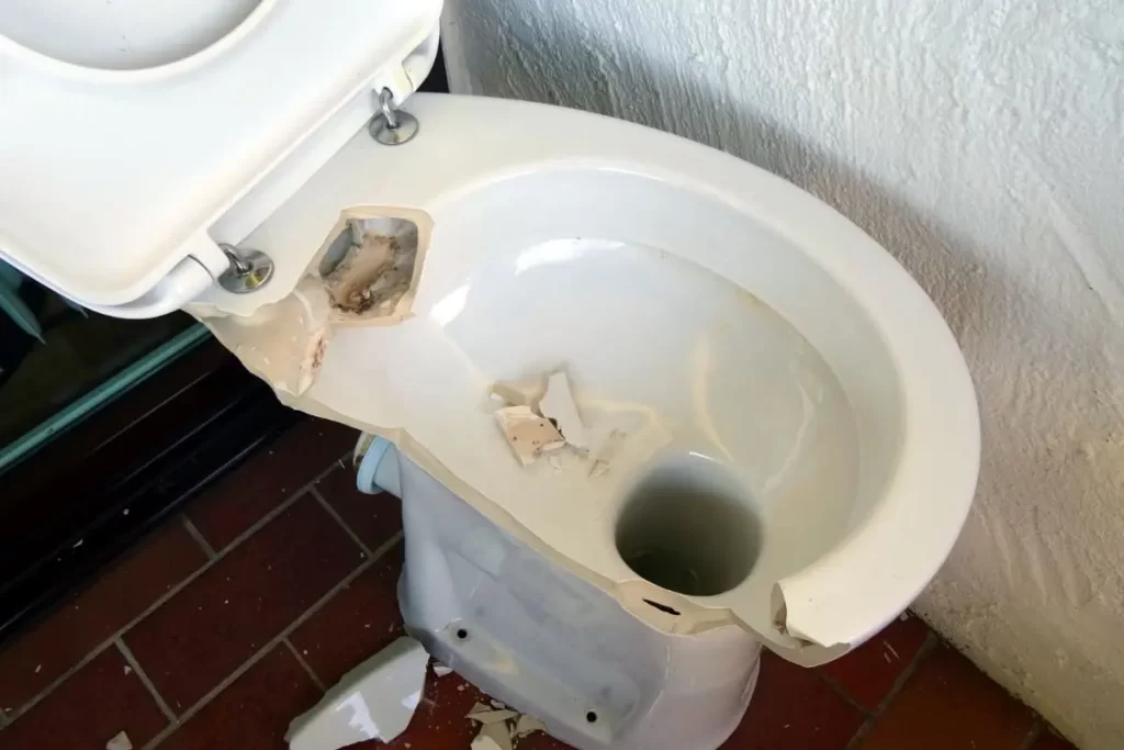 cracked toilet base